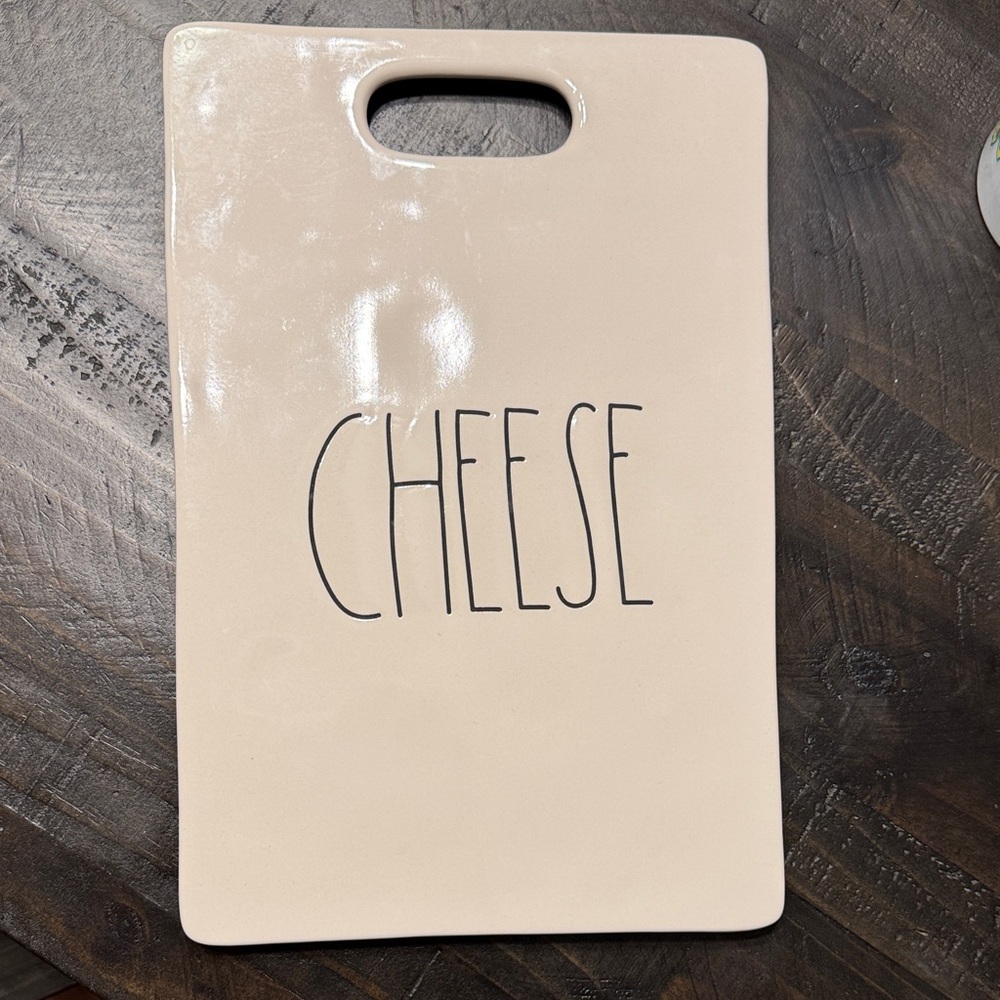 Rae Dunn Artisan Collection White Ceramic Cheese Board “CHEESE” Platter Tray